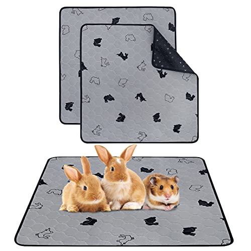 Guinea Pig Cage Liners, 2Pack Washable Fleece Guinea Pig Bedding, Waterproof Reusable & Super Absorbent Anti Slip Guinea Pig Pee Pad for Rabbits, Hamster Rat Small Animals Pet, Guinea Pig Accessories