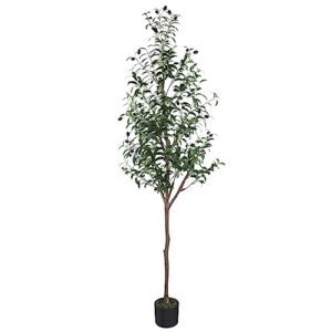 innoasis artificial olive tree 6ft tall large faux plants olive silk tree with branches and fruits in pot fake trees indoor outdoor decor for home office living room floor
