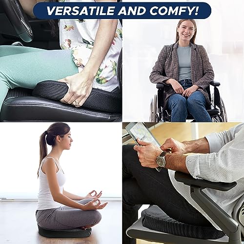 EcoNour Gel Seat Cushion for Pressure Relief | Office Chair Gel Cushion for Sciatica Pain Relief | Anti-Slip & Foam Coccyx Cushion for Tailbone & Lower Back Pain | Ergonomic Orthopedic Seat Cushions