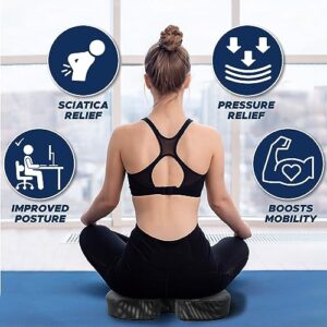 EcoNour Gel Seat Cushion for Pressure Relief | Office Chair Gel Cushion for Sciatica Pain Relief | Anti-Slip & Foam Coccyx Cushion for Tailbone & Lower Back Pain | Ergonomic Orthopedic Seat Cushions