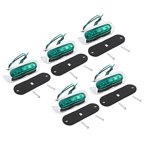 LIRU LED Side Marker Clearance Lights Front Rear Marker Indicators Tail Light Waterproof For Truck Trailer Pickup SUV Caravan, 5pcs Green Light