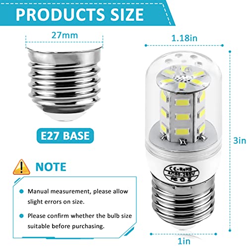 MIFLUS LED Refrigerator Light Bulb 5304511738 kei d34l Refrigerator Bulb Fits for Fri/gidaire Refrigerator LED Bulb(3.5W 85V-265V E26/27 White Light) Appliance Light Bulb Replace AP6278388