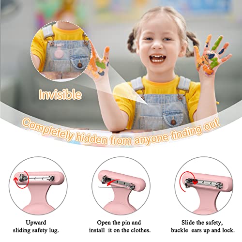 SUIHUOJI (4 Pack) Airtag Holder for Kids Hidden, Waterproof Kids Air tag Holder with Pin Brooch, Kids Airtag Tracker Case Accessories, Full Silicone Airtag Holder for Child Luggage Backpack Elderly