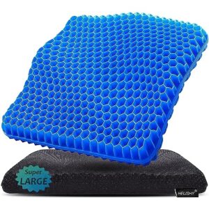 gel seat cushion, super large gel cushion chair pads with non-slip cover for home office car seat wheelchair, soft breathable honeycomb seat cushion for relieve hip pain, as seen on tv