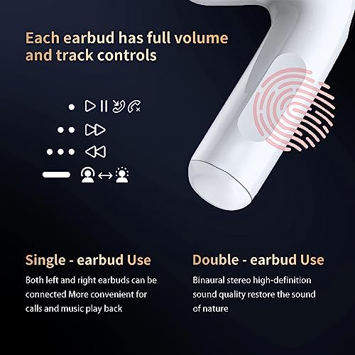 Ear buds Wireless Bluetooth Earbuds, 5.2 Bluetooth Headphones 30 Hrs Battery Life with Wireless Charging Case, IPX5 Waterproof Touch Control Noise Cancelling Earbuds for iPhone/Android (2023 Upgraded)