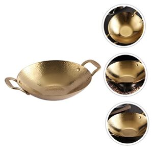 CALLARON Pot Grill Skillet for Outdoor Grill Stainless Steel Frying Pan Non Stick Frying Pan Cake Pan Stir Fry Wok Pan Induction Wok Large Stainless Steel Pot Cookware Korean Pot