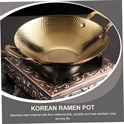 CALLARON Pot Grill Skillet for Outdoor Grill Stainless Steel Frying Pan Non Stick Frying Pan Cake Pan Stir Fry Wok Pan Induction Wok Large Stainless Steel Pot Cookware Korean Pot