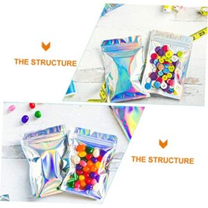 NUOBESTY 200 Pcs Plastic Bag Glitter Earrings Bead Earrings Plastic Earrings Dime Bag Self Sealing Bag Snack Sealing Bag Self-Sealing Jewelry Bag Earring Bags Shiny Jewelry Bag Self-Locking