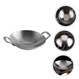 CALLARON Pot Home Tools Outdoor Cooker Korean Cookware Work Pot Small Stockpot Wok Skillet Nonstick Household Hot Pot Steel Pans for Cooking Double Handle Stainless Steel Pans China