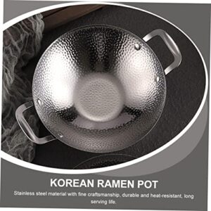 CALLARON Pot Home Tools Outdoor Cooker Korean Cookware Work Pot Small Stockpot Wok Skillet Nonstick Household Hot Pot Steel Pans for Cooking Double Handle Stainless Steel Pans China