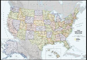 national geographic maps: united states contemporary wall map - compact - 23.25 x 16 inches