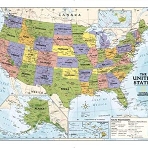 National Geographic Maps: Kids USA Political Wall Map, Grades 4-12 - Extra Large - 51 x 40 inches