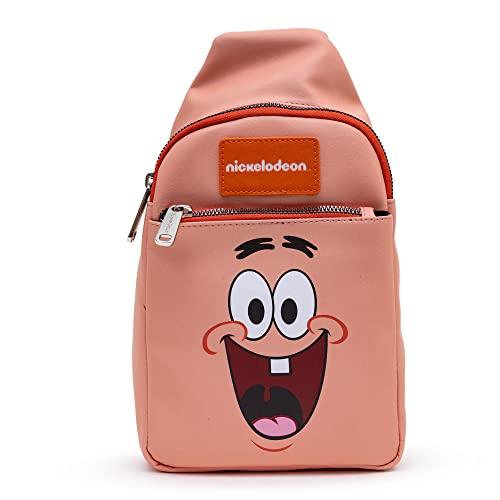 Nickelodeon Bag, Sling, SpongeBob Patrick Star Close Up, Salmon Orange, Bounding, Vegan Leather