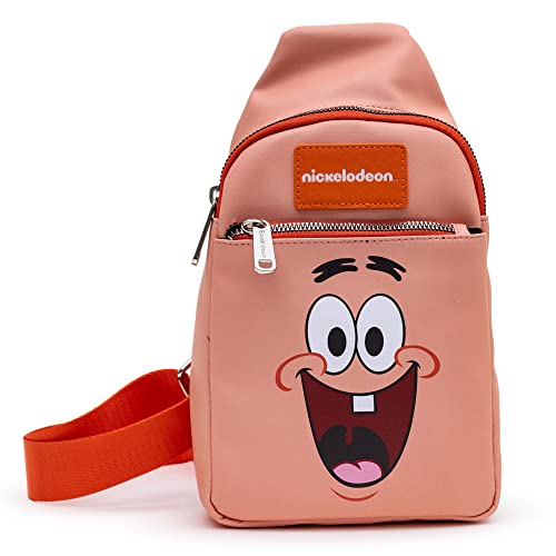Nickelodeon Bag, Sling, SpongeBob Patrick Star Close Up, Salmon Orange, Bounding, Vegan Leather