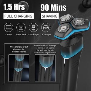 Sejoy Electric Razor for Men face, Shavers for Men pubic Hair and Beard, 5 in 1 Dry Wet Waterproof Rotary Men's Face Shaver Razors, Cordless Rechargeable for Shaving-Travel Lock-Gift for Dad Husband