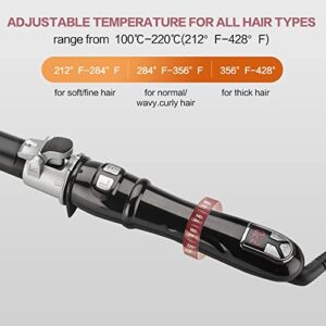 TANSHINE Curling Iron 1.25 Inch, Automatic Waver Curling Wand, Auto Rotating Hair Curler 32mm Barrel, Hair Waving Iron Hair Styling, Hair Crimper with Adjustable Heat Settings, Black