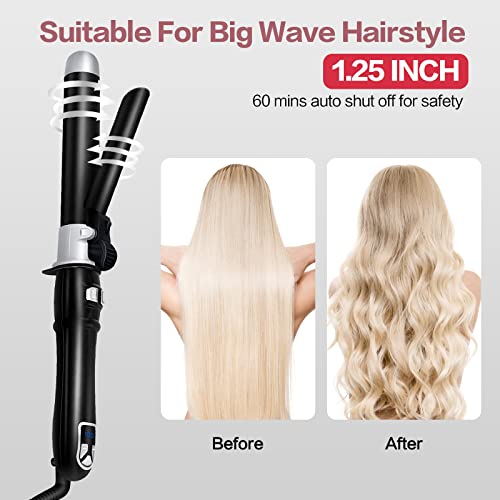 TANSHINE Curling Iron 1.25 Inch, Automatic Waver Curling Wand, Auto Rotating Hair Curler 32mm Barrel, Hair Waving Iron Hair Styling, Hair Crimper with Adjustable Heat Settings, Black