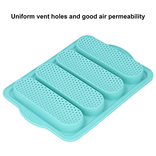 Baguette Mould, Insulated Handle Easy Demolding Soft Wearproof Bread Baking Pan for Kitchen(Green)