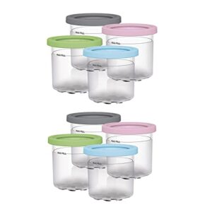 guanglu 8 pack ice cream pints cup, leak proof ice cream containers with lids for ninja creami pints nc299am and c300 series ice cream maker