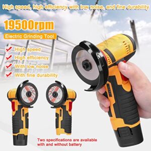 Weytoll Mini Angle Grinder, 19500rpm Electric Grinding Tool Mini Grinder Hand Knife with 1pcs 12V 3900mAh Battery and 2pcs Cutting Disc for Cutting Polished Brick Wood Stone Steel