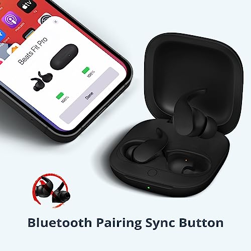 Charging Case Replacement Compatible for Beats Fit Pro, Portable Charger Case Support to Wireless Pairing, with Sync Button, 700mAh Built-in Battery, Charge Earbuds 3 Times, Black