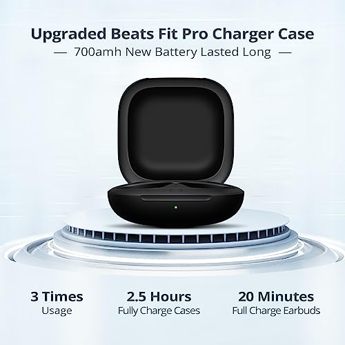 Charging Case Replacement Compatible for Beats Fit Pro, Portable Charger Case Support to Wireless Pairing, with Sync Button, 700mAh Built-in Battery, Charge Earbuds 3 Times, Black