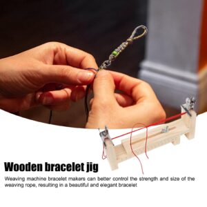 AirFusion Wooden Jig Bracelet Maker, Adjustable Paracord Jig Bracelet Maker U Shape Wooden Frame Bracelet Jig Kit DIY Wristband Rope Knot Braided Fixing Tools Bracelet Braiding Tool