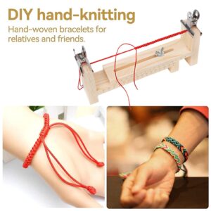 AirFusion Wooden Jig Bracelet Maker, Adjustable Paracord Jig Bracelet Maker U Shape Wooden Frame Bracelet Jig Kit DIY Wristband Rope Knot Braided Fixing Tools Bracelet Braiding Tool