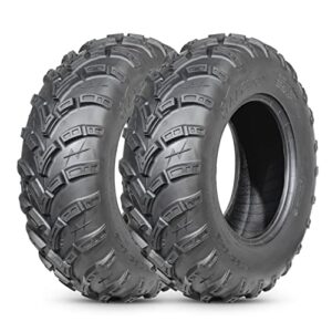 halberd 6pr atv/utv tires, 25x8-12 all terrain 15mm tread depth 25x8x12 trail sand off-road tires, set of 2 atv tires