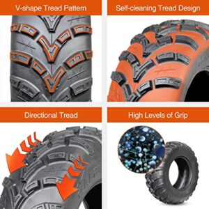 HALBERD 6PR ATV/UTV Tires, 25x8-12 All Terrain 15mm Tread Depth 25x8x12 Trail Sand Off-Road Tires, Set of 2 ATV Tires