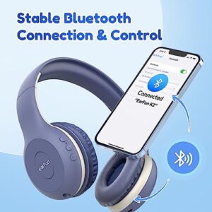 Kids Bluetooth Headphones, EarFun K2 Kids Headphones with Volume Limited, 40H Playtime, Bluetooth 5.0 Headphones with Mic, Stereo Sound, Foldable Over-Ear Headphones for Kids/School/Travel/iPad/Tablet