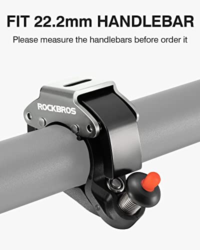 ROCKBROS Bike Bells Hidden MTB Bells Bicycle Bells for 22.2mm Handlebars, More Than 100dB, Clear & Long Sound Ringer, Mountain Bike, Scooter, Youth Bike