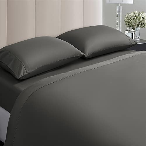 100% Egyptian Cotton King Size Sheets,1000 Thread Count Luxury Heavy Bed Sheets Set,Hotel Quality Sateen Weave,Very Smooth Soft with 18" Deep Pocket Sheets 4 Pc Set (Dark Grey, King)