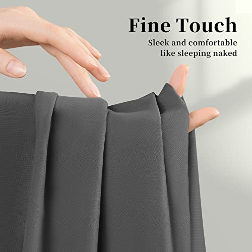 100% Egyptian Cotton King Size Sheets,1000 Thread Count Luxury Heavy Bed Sheets Set,Hotel Quality Sateen Weave,Very Smooth Soft with 18" Deep Pocket Sheets 4 Pc Set (Dark Grey, King)