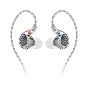 fiio fd11 earphones high performance dynamic driver iems earbuds with deep bass 0.78mm detachable cable 3.5mm plug in ear headphones for musician singer music (silver)