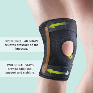 OPPO RK102 Adjustable Knee Brace with Stays- Breathable Neoprene - Supports Injured Knee and Relieves Pain (Black, One Size) Pack of 1