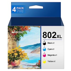 802XL 802 Ink Cartridges Remanufactured Replacement for Epson 802XL Ink Cartridges Combo Pack for Epson 802XL T802 Use for Epson Workforce Pro WF-4730 WF-4740 WF-4720 WF-4734 EC-4020 EC-4030 (4 Pack)