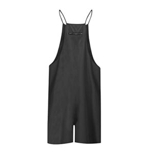 Women's Jumpsuits, Rompers & Overalls Wide Leg Jumpsuits Spaghetti Strap Sleeveless Loose Overalls Summer Casual Rompers Jumpers Onesies Dupes My Orders Overall Shorts for Women Loose Fit Black M