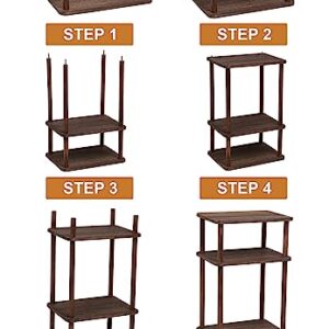 Kosmeey Set of 1 End Tables, Wooden 3-Tier Narrow Side Table, Rustic Brown Nightstand Sofa Side Table Used for Small Spaces, Living Room, Bedroom (Rustic Brown)