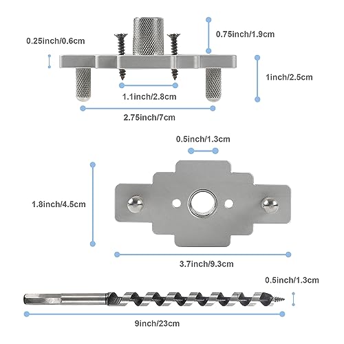 Floating Shelf Bracket Dowel Jig Kit with 1/2" x 9" Drill Bit, Self Centering Straight Hole Drill Guide for Installing Floating Shelf Hidden Bracket 1/2" X 6", 1/2" X 8"