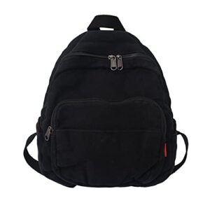maxxcloud vintage canvas backpack purse for women tote satchel knapsack mini rucksack handbag pouch cute hiking daypack (484 black)
