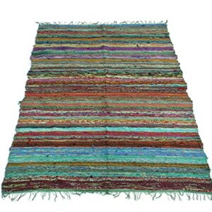 Handmade Braided Chindi Rug, Rag Rug, Area Rug, Carpet Rug, Runner Rug 3x5 Foot, 4x6 Foot, 5x7 Foot (3x5 Foot)