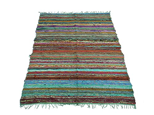 Handmade Braided Chindi Rug, Rag Rug, Area Rug, Carpet Rug, Runner Rug 3x5 Foot, 4x6 Foot, 5x7 Foot (3x5 Foot)