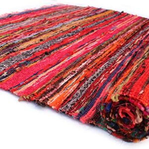 Handmade Braided Chindi Rug, Rag Rug, Area Rug, Carpet Rug, Runner Rug 3x5 Foot, 4x6 Foot, 5x7 Foot, Multi Color Rug (3x5 Foot)