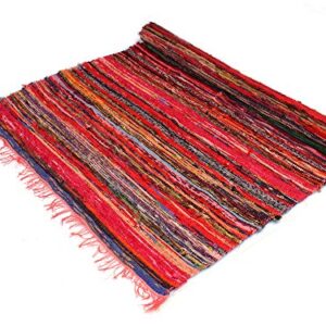 Handmade Braided Chindi Rug, Rag Rug, Area Rug, Carpet Rug, Runner Rug 3x5 Foot, 4x6 Foot, 5x7 Foot, Multi Color Rug (3x5 Foot)