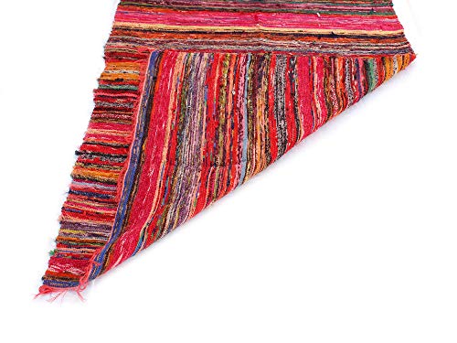 Handmade Braided Chindi Rug, Rag Rug, Area Rug, Carpet Rug, Runner Rug 3x5 Foot, 4x6 Foot, 5x7 Foot, Multi Color Rug (3x5 Foot)