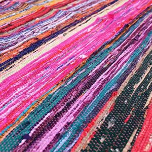 Handmade Braided Chindi Rug, Rag Rug, Area Rug, Carpet Rug, Runner Rug 3x5 Foot, 4x6 Foot, 5x7 Foot, Multi Color Rug (3x5 Foot)