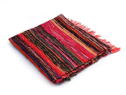 Handmade Braided Chindi Rug, Rag Rug, Area Rug, Carpet Rug, Runner Rug 3x5 Foot, 4x6 Foot, 5x7 Foot, Multi Color Rug (3x5 Foot)