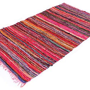 Handmade Braided Chindi Rug, Rag Rug, Area Rug, Carpet Rug, Runner Rug 3x5 Foot, 4x6 Foot, 5x7 Foot, Multi Color Rug (3x5 Foot)