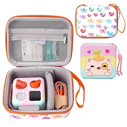 MGZNMTY Travel Storage Case and Multicolor Silicone Cover for Yoto Mini Player - Kids Audio & Music Player, Yoto Player Cards and Charging Cables